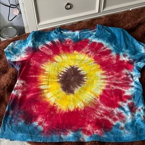lululemon athletica Red and Blue Tie-Dye Tee